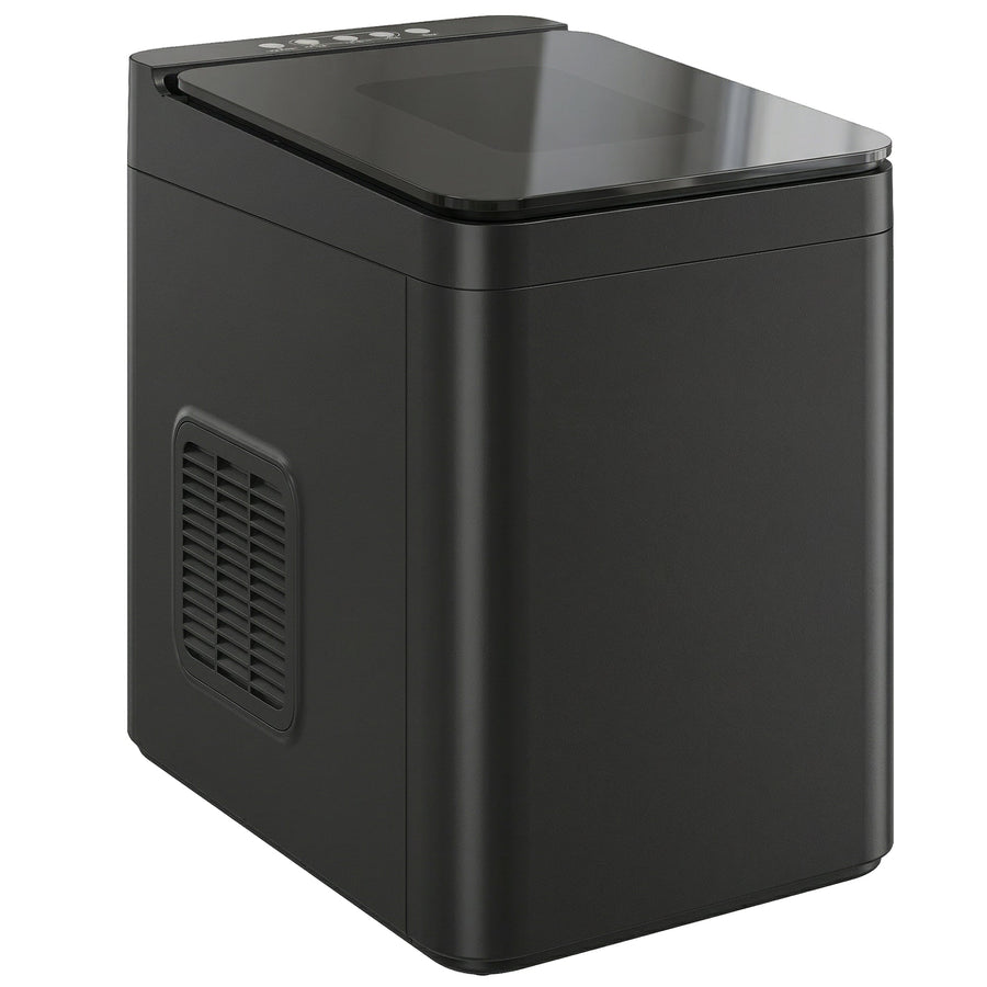 HOMCOM Countertop Ice Maker Machine Self-Cleaning Compact Ice Machine with Ice Scoop and Basket Black