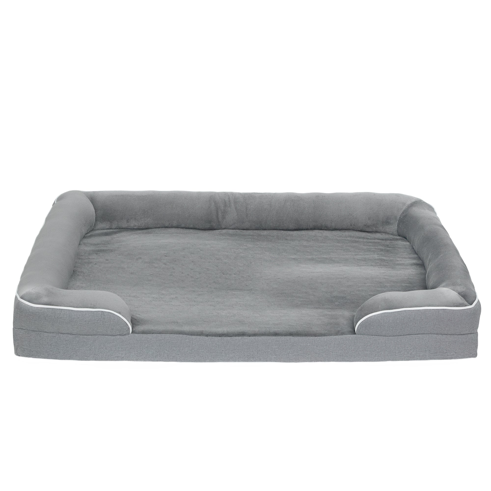 PawHut Dog Sofa Bed, Washable Pet Bed with Removable Cover and Non-Slip Bottom for Small, Medium and Large Dogs, Grey