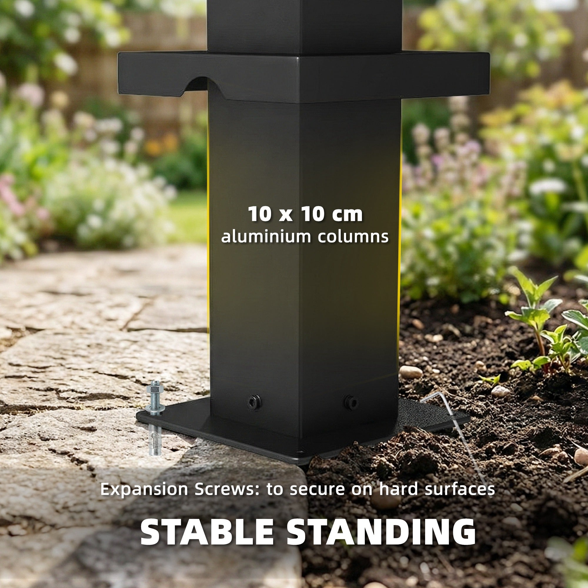 Outsunny 3 x 3 m Louvered Pergola with Adjustable Metal Louvred Roof, Aluminium Patio Gazebo with Netting and Curtains, Dark Grey