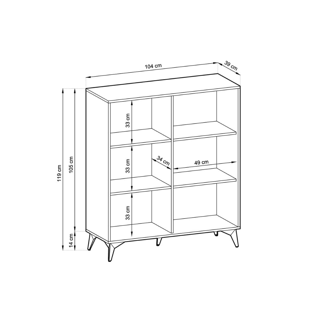 Diamond Highboard Cabinet 104cm