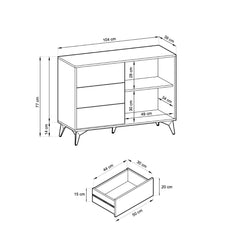Diamond Sideboard Cabinet 104cm [Drawers] - product image 3