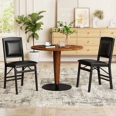 Dining Chair Set of 4 with Padded Seat and Soft Backrest-Black
