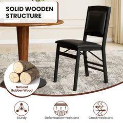 Dining Chair Set of 4 with Padded Seat and Soft Backrest-Black