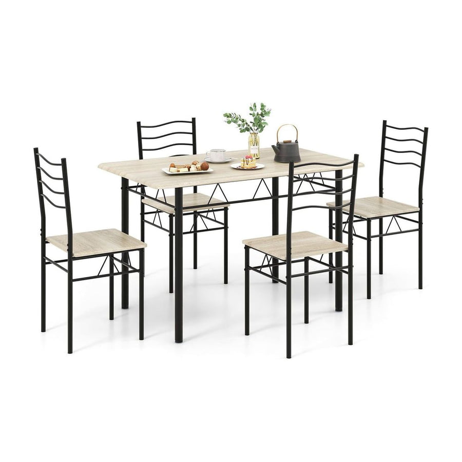 Counter Height Table with Spacious Rectangular Tabletop for Home Restaurant-Natural