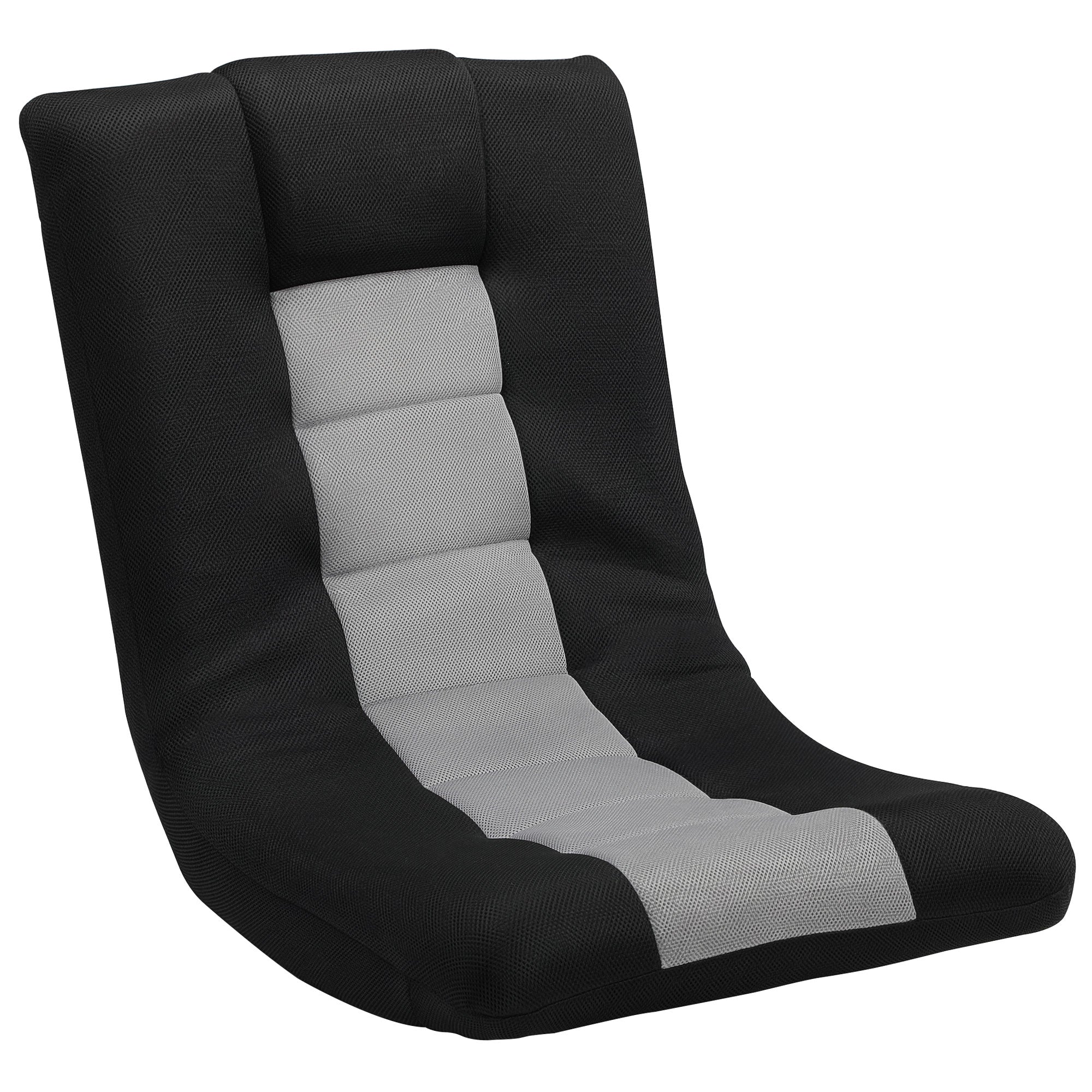 HOMCOM Floor Chair, Folding Floor Sofa with Adjustable Backrest, Wide Seat, Swivel Base, Black