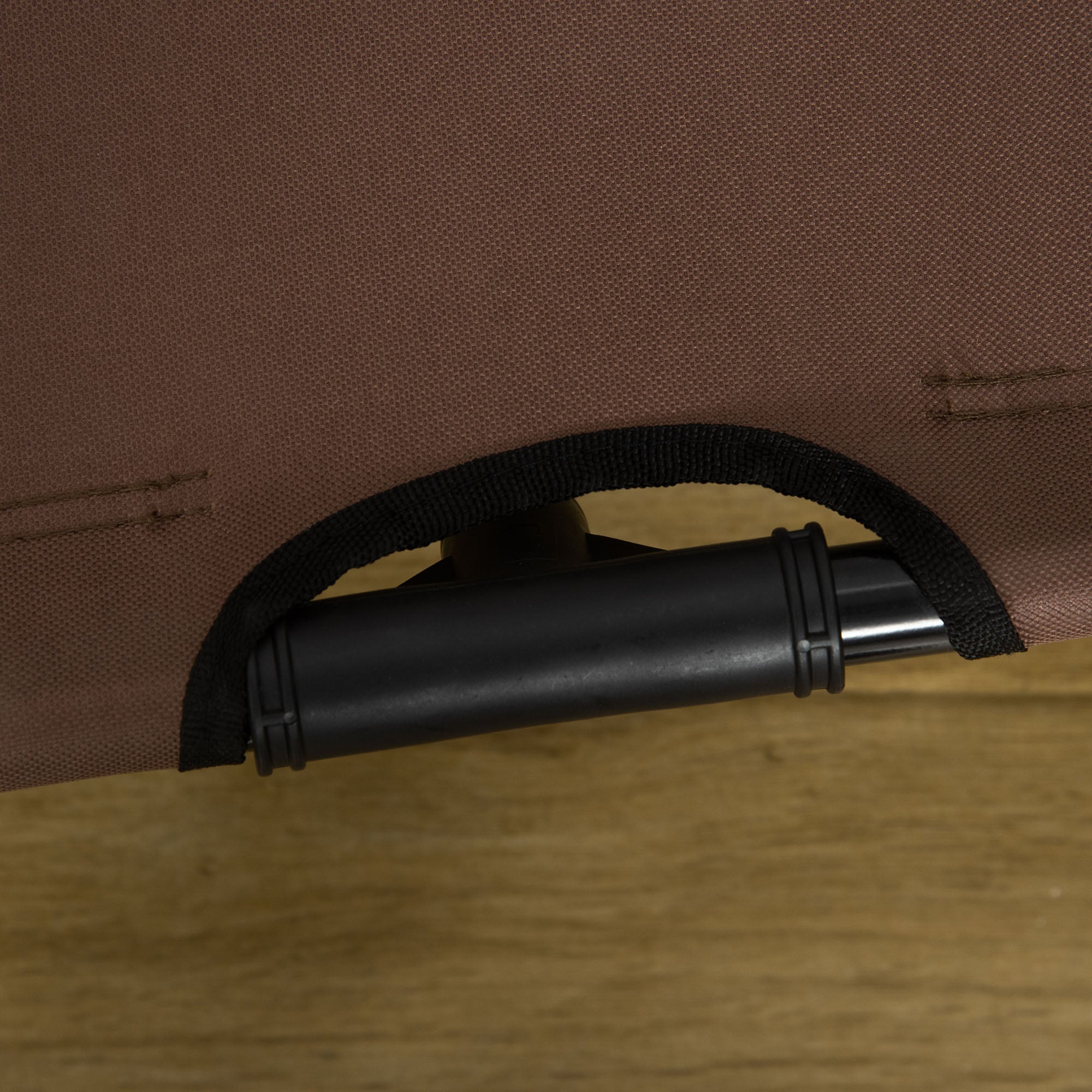 PawHut Raised Dog Bed Waterproof Elevated Pet Cot with Breathable Mesh UV Protection Canopy Brown, for XL Dogs, 122 x 92 x 108cm