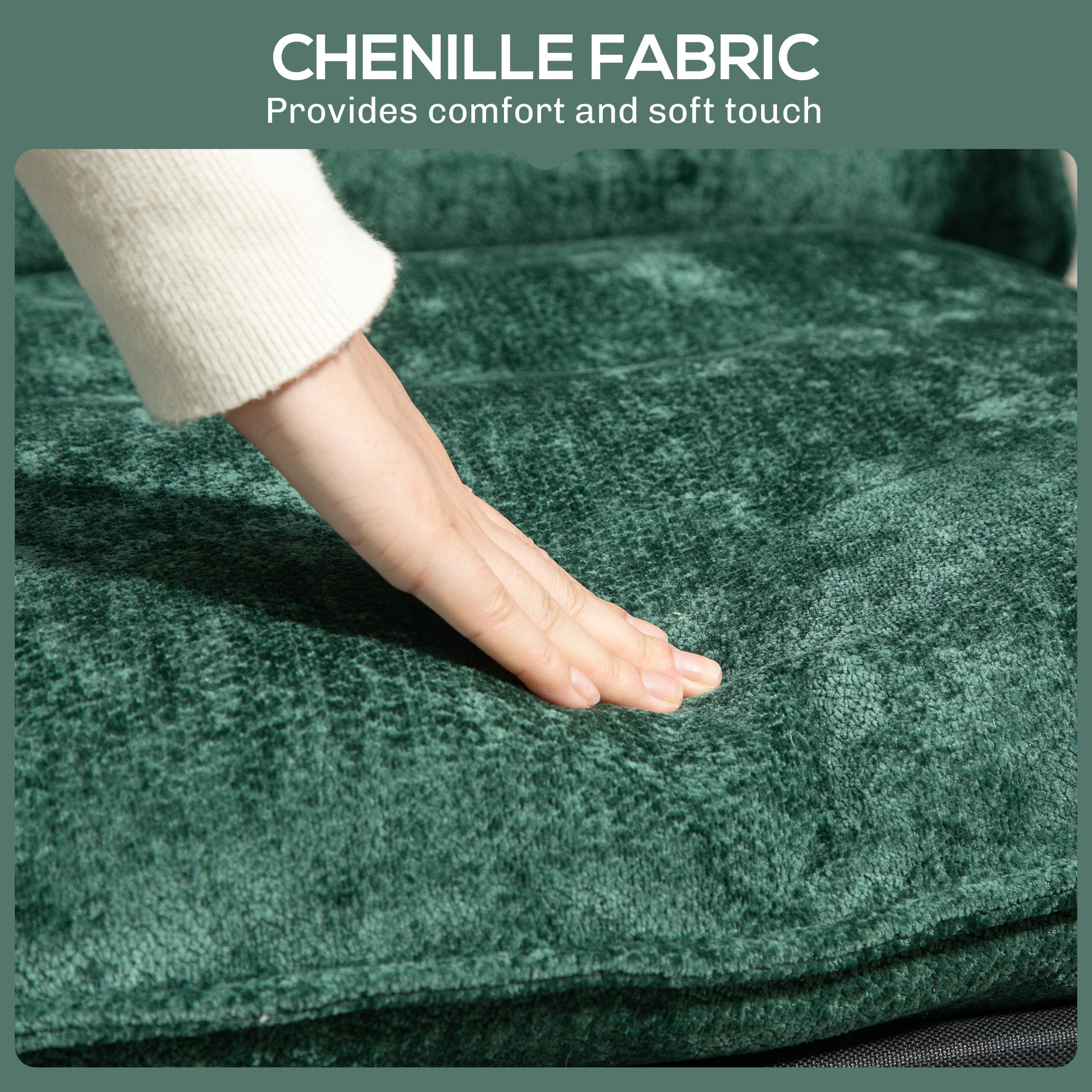 HOMCOM Minimal Padded Accent Chair, with Pockets - Green