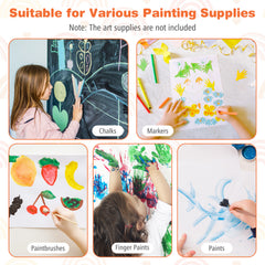 Double-sided Kids Easel with Magnetic Whiteboard and Chalkboard-White