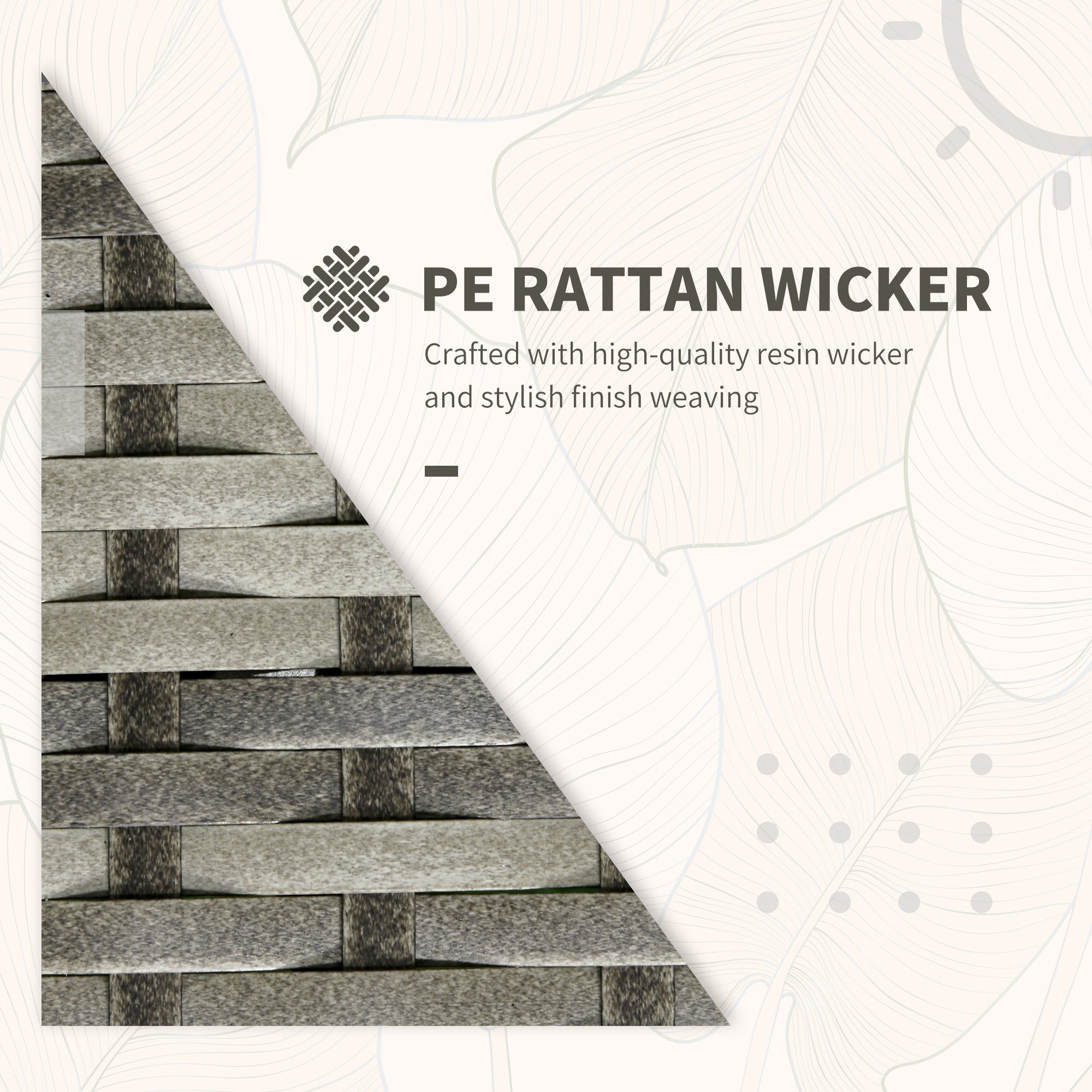 Outsunny 3 Pieces Rattan Bistro Set, Wicker Garden Furniture Set with Storage Coffee Table and Chairs, Thickened Cushions for Outdoor, Patio, Balcony, Blue