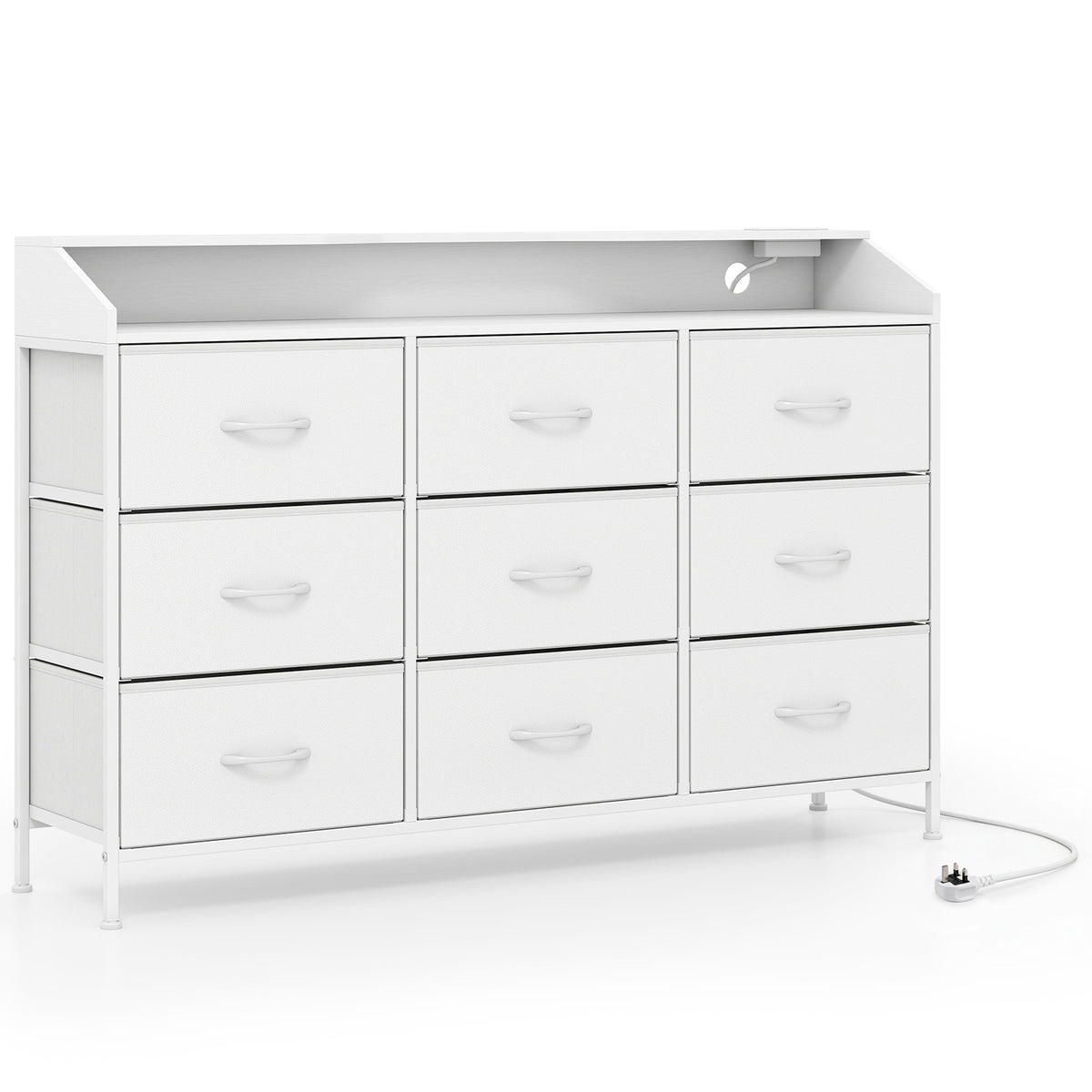 Dresser Storage Organizer with LED Lights for Bedroom-White