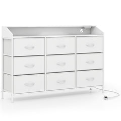 Dresser Storage Organizer with LED Lights for Bedroom-White