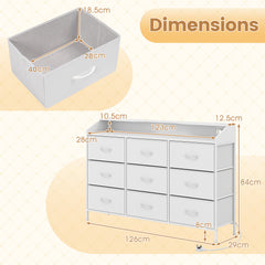 Dresser Storage Organizer with LED Lights for Bedroom-White