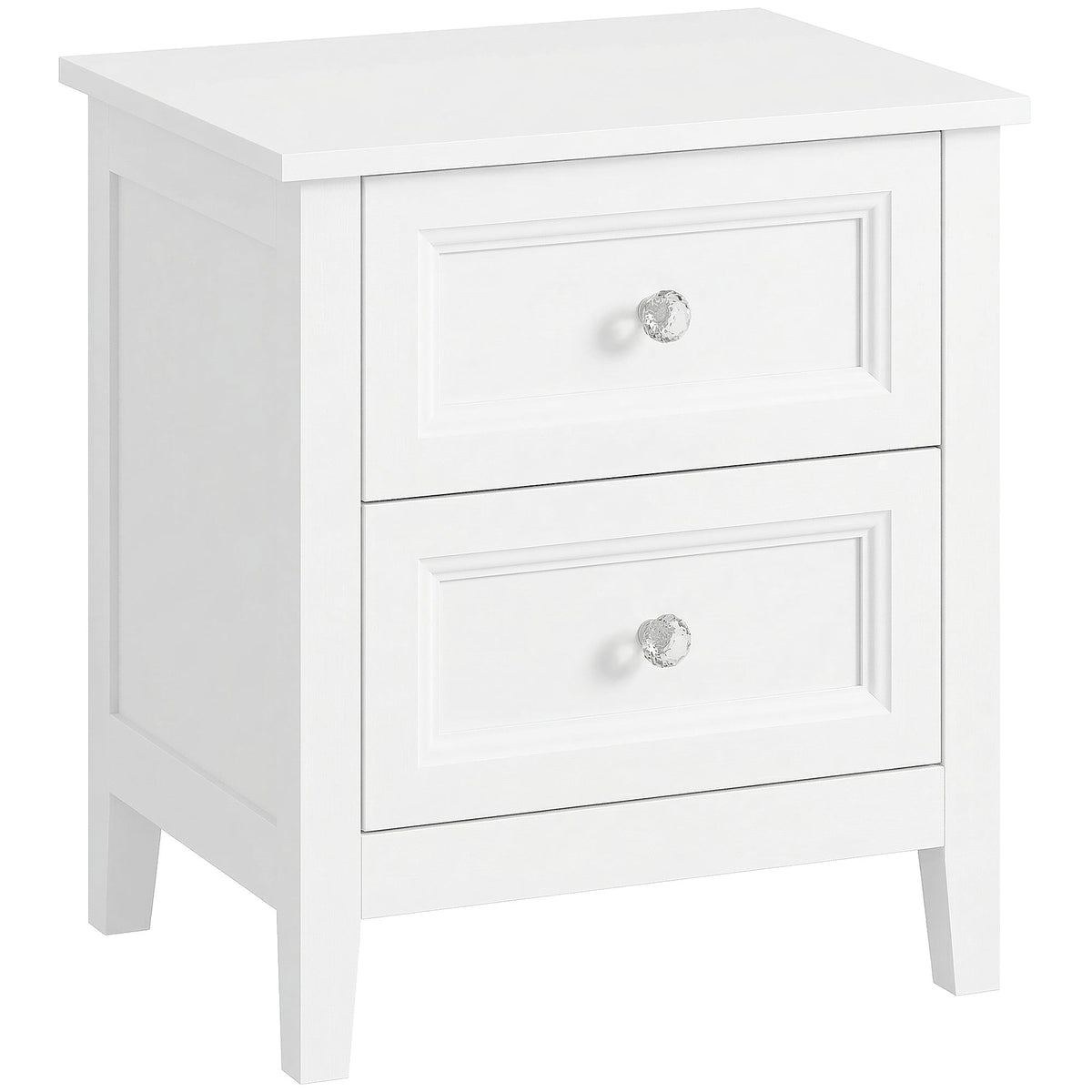 HOMCOM Nightstand with 2 Drawers Modern Bedside Table for Bedroom Living Room White