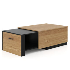 Dual-Tone Extendable Coffee Table with 2 Storage Compartments-Natural