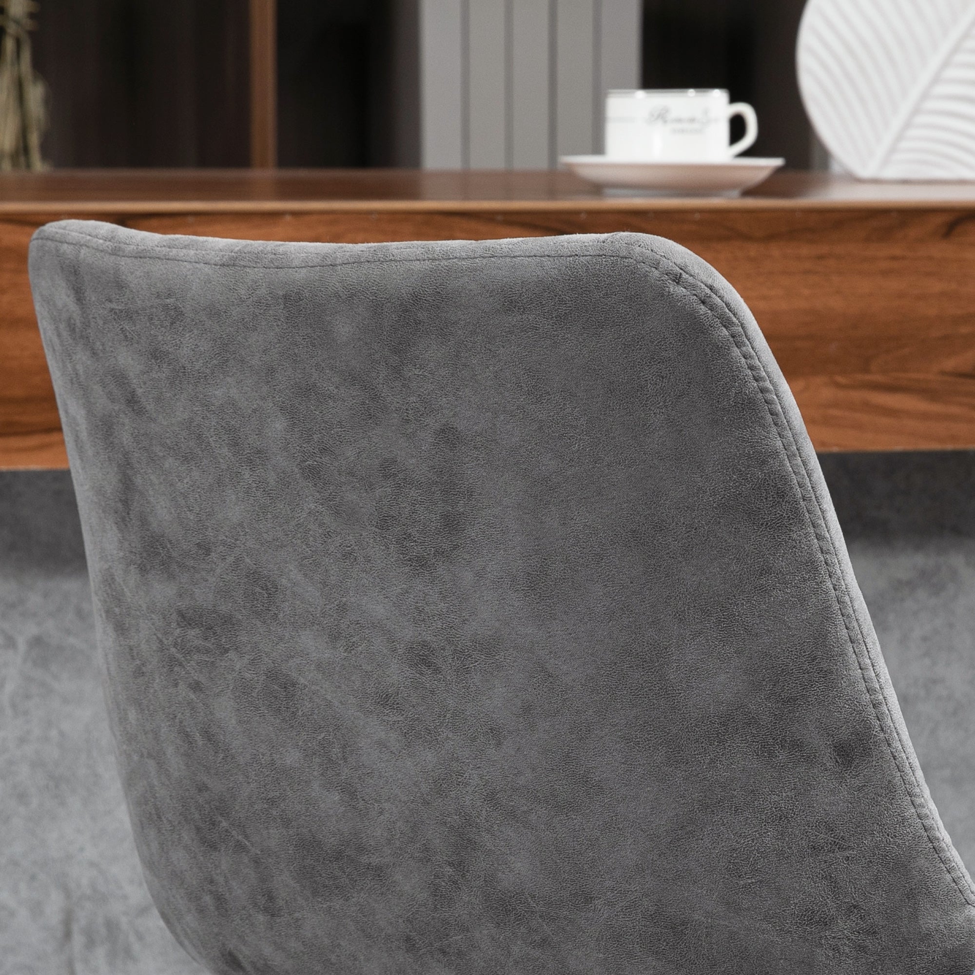 HOMCOM Modern Bar Stools Set of 2, Height Adjustable Swivel Bar Chairs with Backrest, Gas Lift and Footrest, Microfibre Barstools for Breakfast Counter, Kitchen Island, Grey