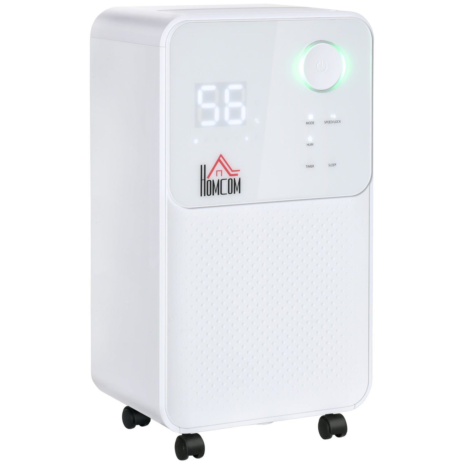 HOMCOM 12L/Day Dehumidifier for Home, Laundry Room, Bedroom, Basement, Electric Moisture Air De-Humidifier with 4 Modes, Continuous Drainage, 24H Timer, Digital Humidity Display
