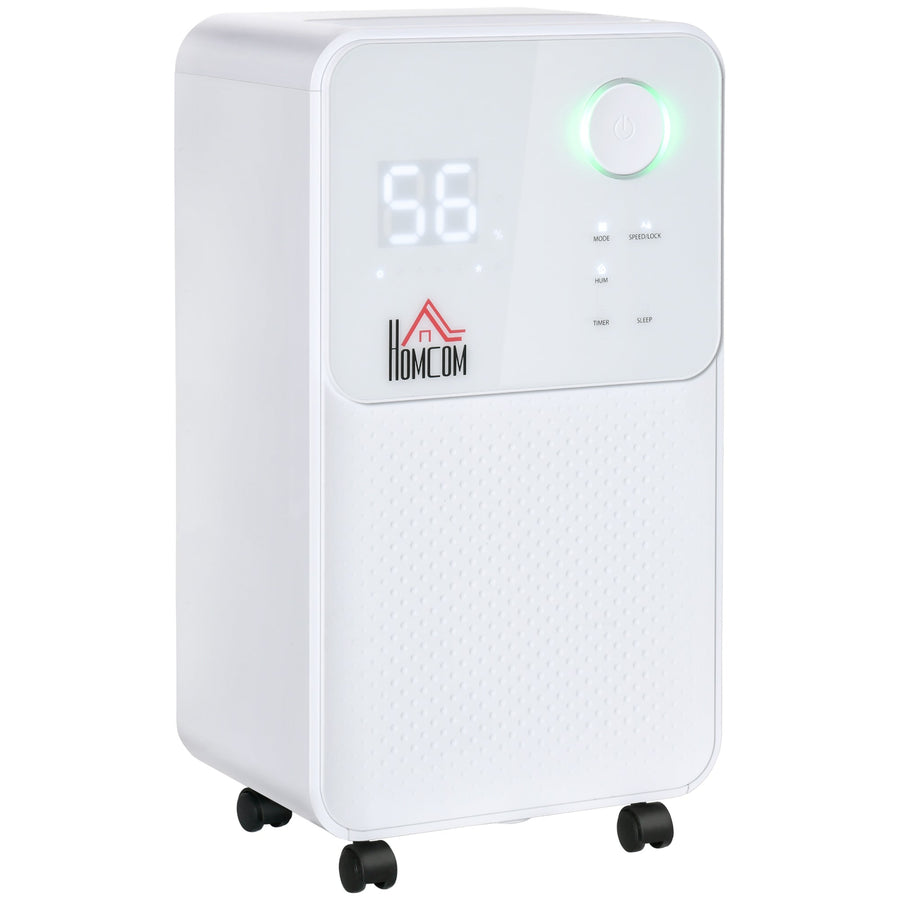 HOMCOM 12L/Day Dehumidifier for Home, Laundry Room, Bedroom, Basement, Electric Moisture Air De-Humidifier with 4 Modes, Continuous Drainage, 24H Timer, Digital Humidity Display