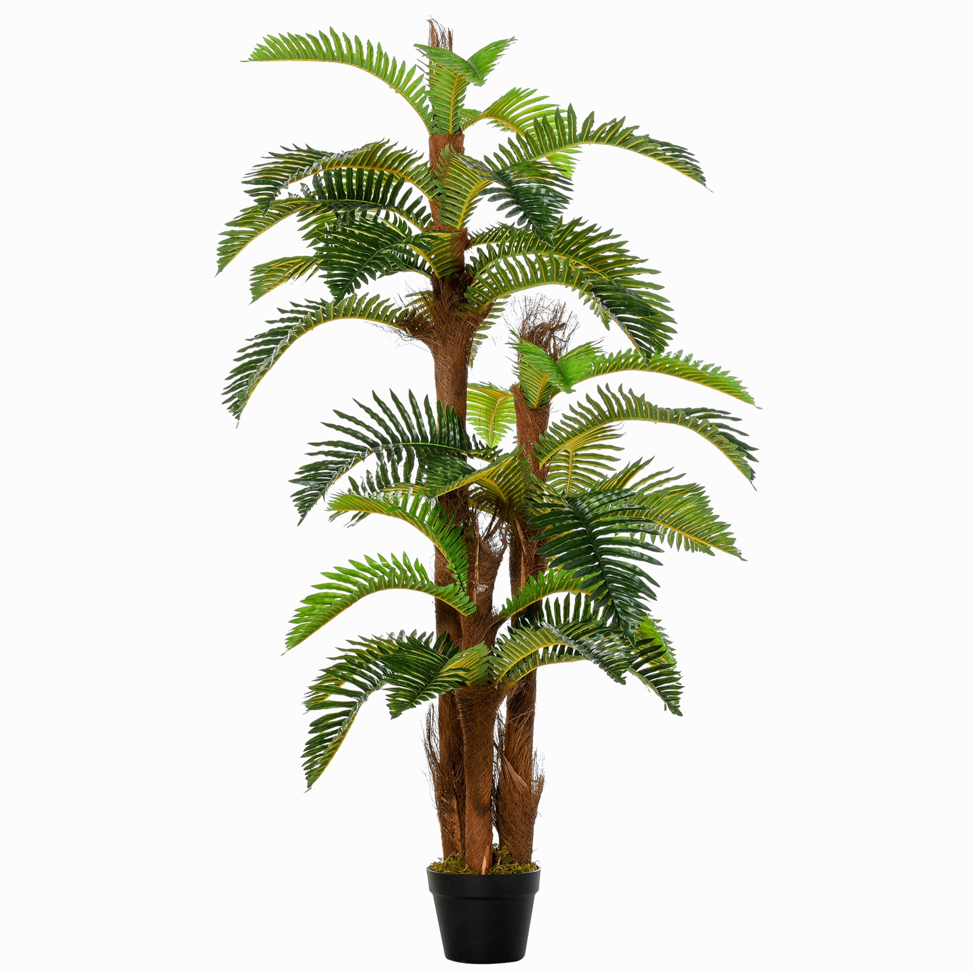 Outsunny Artificial Plant Tropical Palm in Pot, Fake Plants for Home Indoor Decor, 150cm, Green