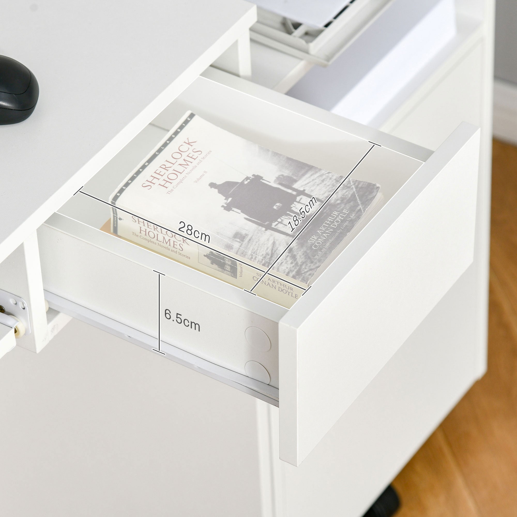 Vinsetto Home Office Chair and Computer Desk Set, Mesh Chair with with 90√Ç¬∞ Flip-up Armrest, Study Desk with Keyboard Tray and Drawer, White and Grey