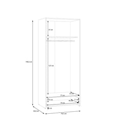 Econobox Hinged Door Wardrobe 80cm [Drawer] in White, image 7