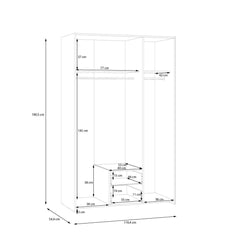 Econobox Hinged Door Wardrobe 120cm in White, image 7