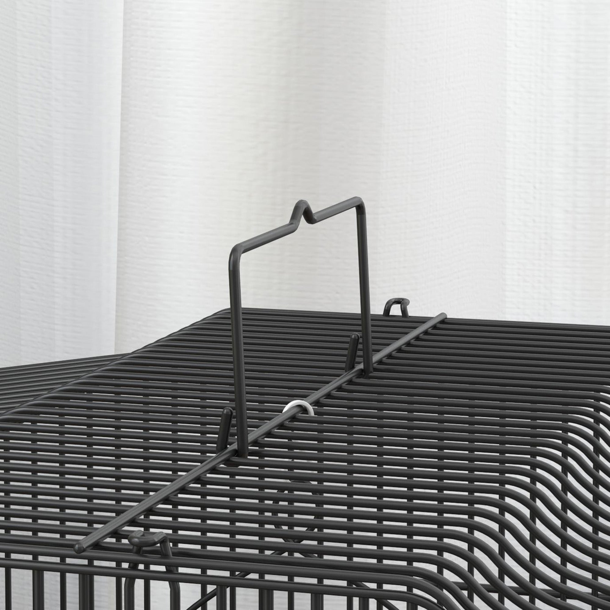 PawHut Large Metal Bird Cage with Perches, Food Bowls, Swing, for Budgies, Parakeets, Black