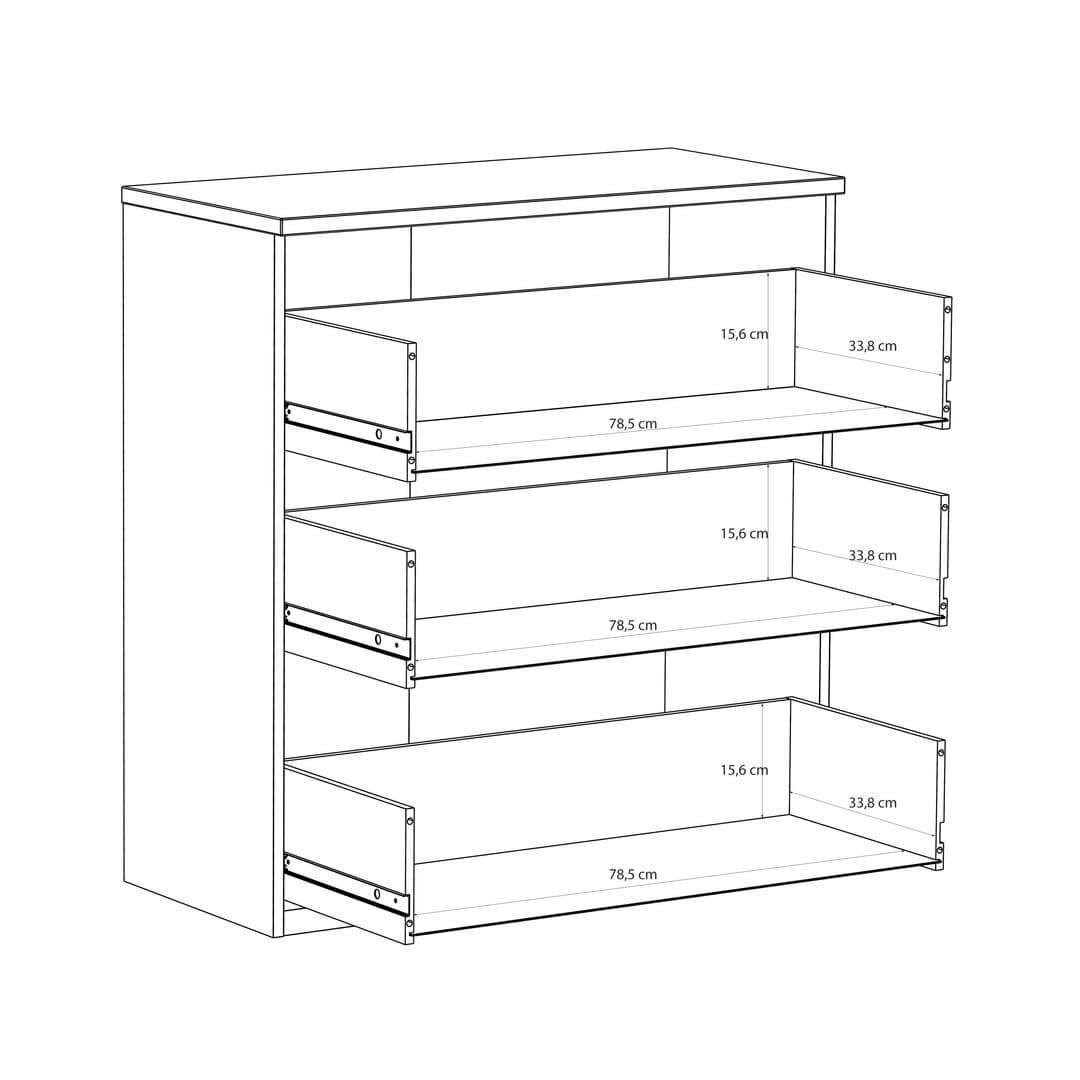 Edwal Chest Of Drawers 85cm in Beige, image 7