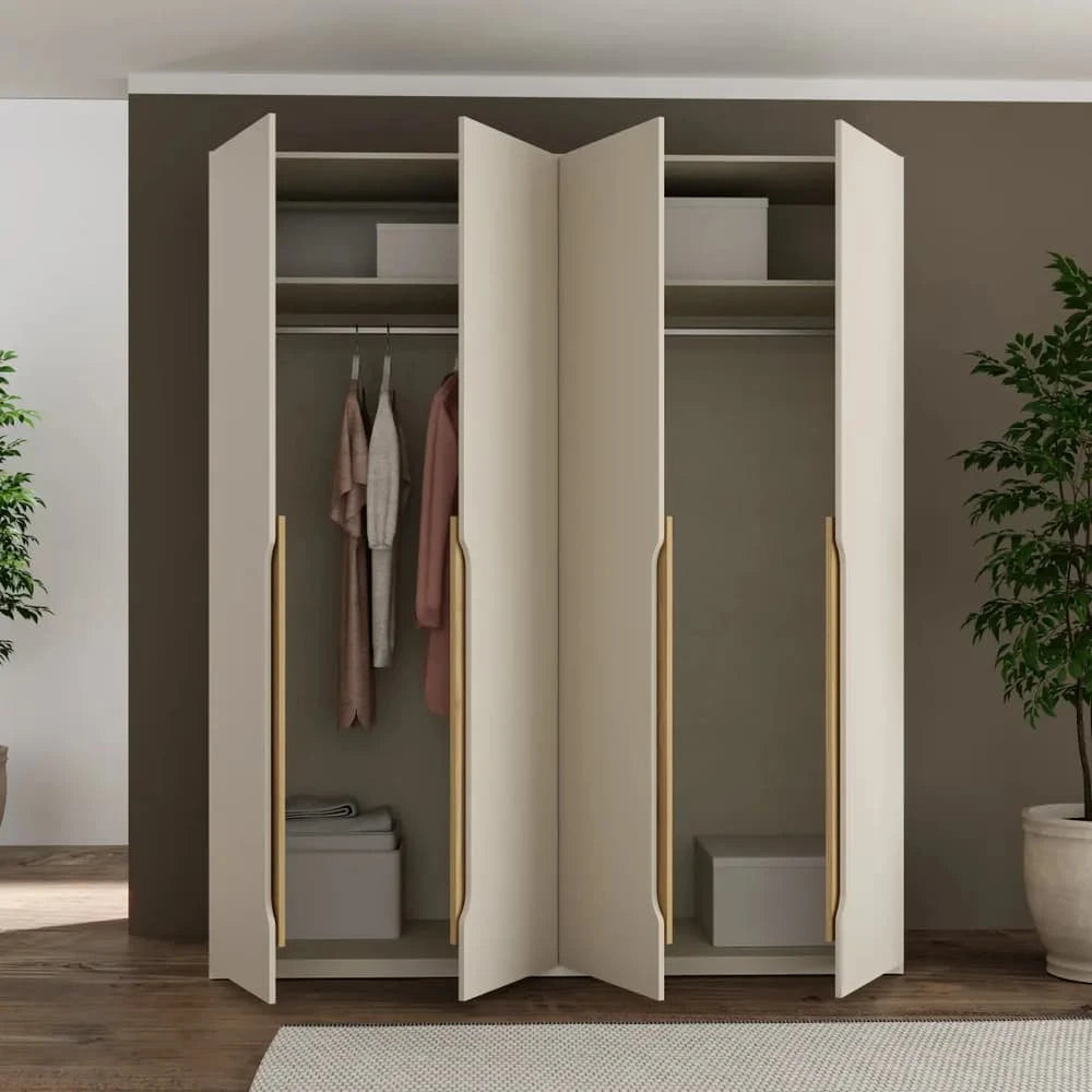 Edwal Hinged Door Wardrobe 178cm in Beige, image 3