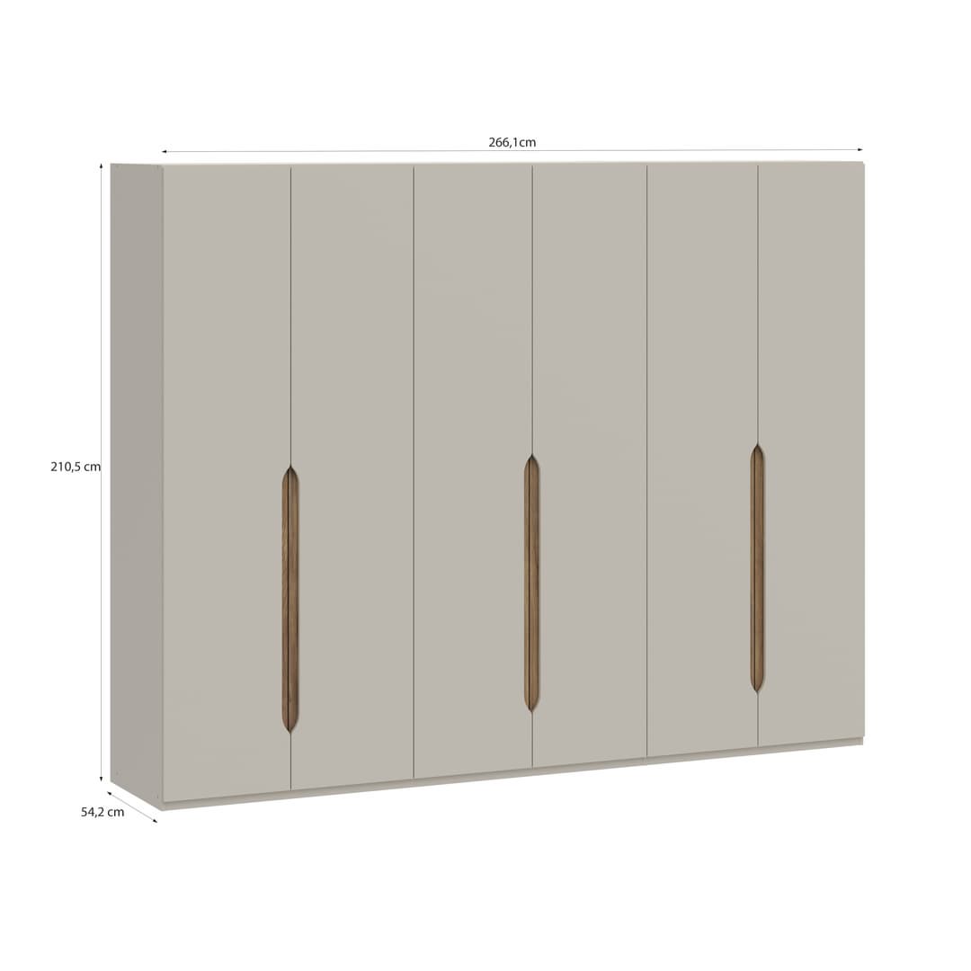 Edwal Hinged Door Wardrobe 266cm in Beige, image 9