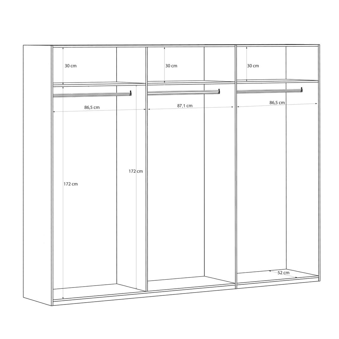 Edwal Hinged Door Wardrobe 266cm in Beige, image 10