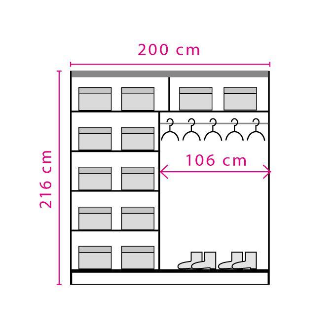 Effect 2 Sliding Door Wardrobe 200cm - product image 2