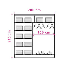 Effect 2 Sliding Door Wardrobe 200cm - product image 2