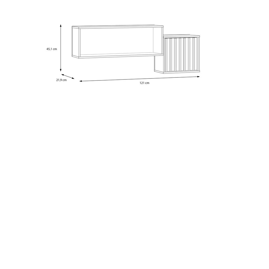 Eliston Floating Shelf 121cm in Oak Mauvella, image 6