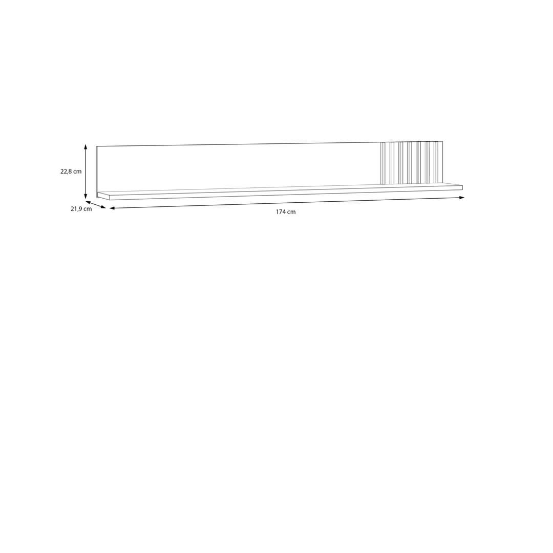Eliston Floating Shelf 174cm in Oak Mauvella, image 4