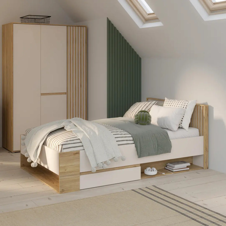 Eliston Bed Frame [EU Small Double] in Oak Mauvella