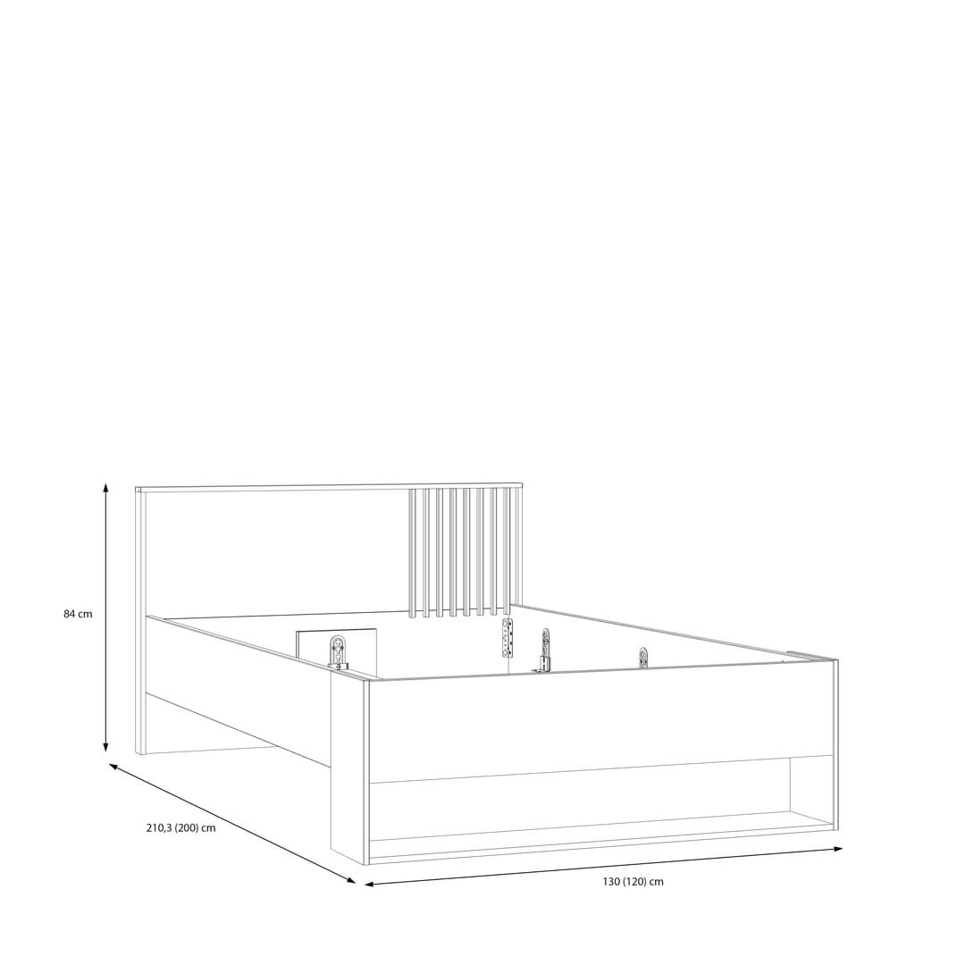 Eliston Bed Frame [EU Small Double] in Oak Mauvella, image 8