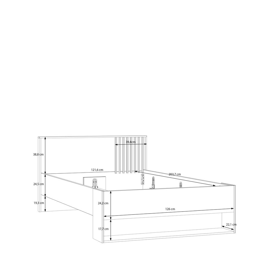 Eliston Bed Frame [EU Small Double] in Oak Mauvella, image 9