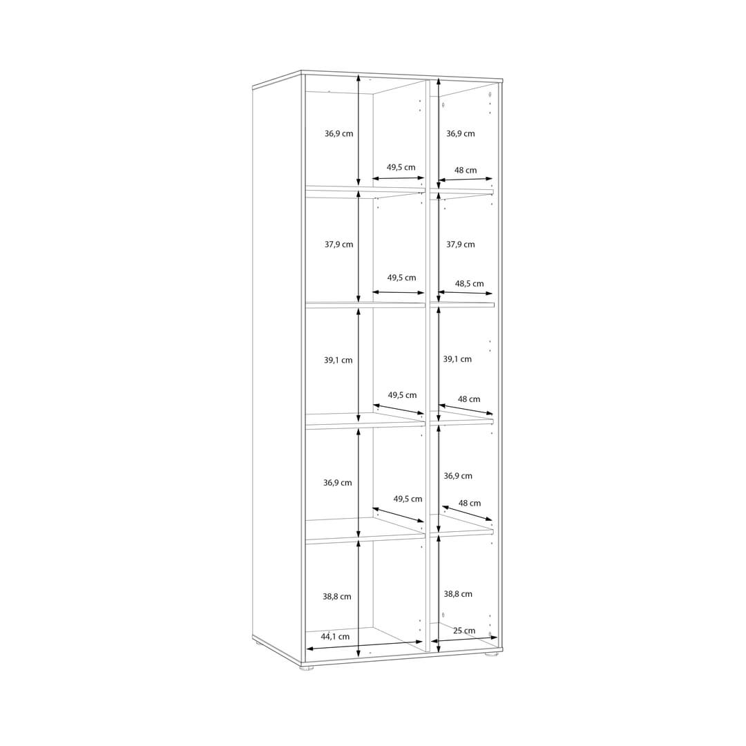 Eliston Bookcase 74cm in Oak Mauvella, image 7
