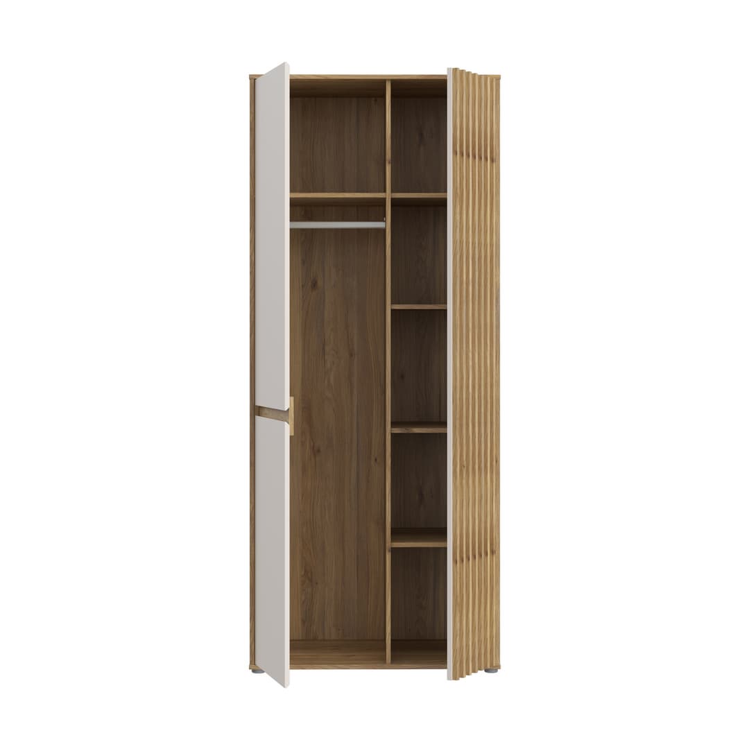 Eliston Hinged Door Wardrobe 84cm in Oak Mauvella, image 5