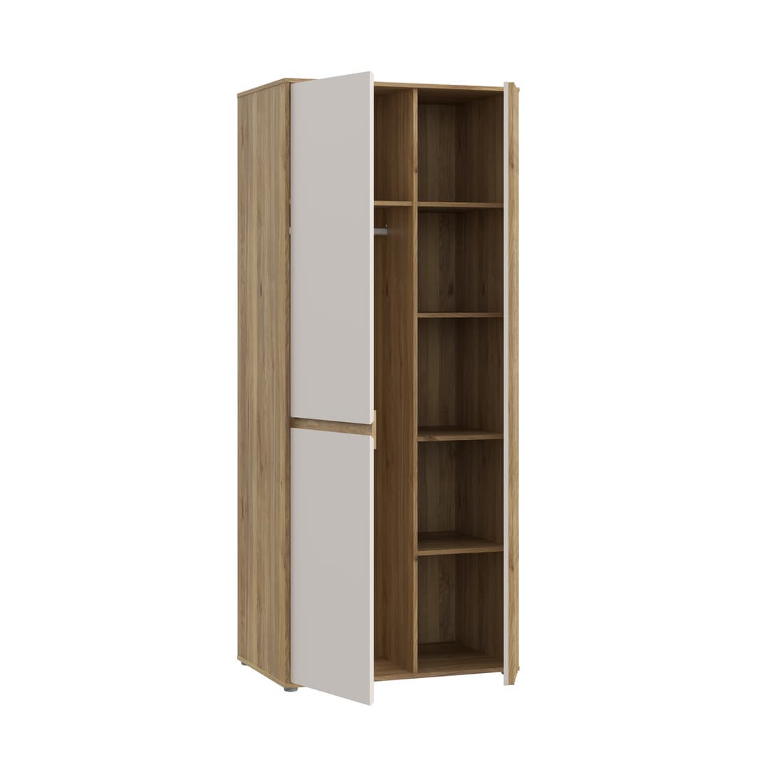 Eliston Hinged Door Wardrobe 84cm in Oak Mauvella, image 3