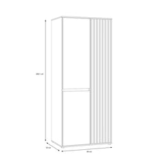 Eliston Hinged Door Wardrobe 84cm in Oak Mauvella, image 6
