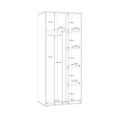 Eliston Hinged Door Wardrobe 84cm in Oak Mauvella, image 7