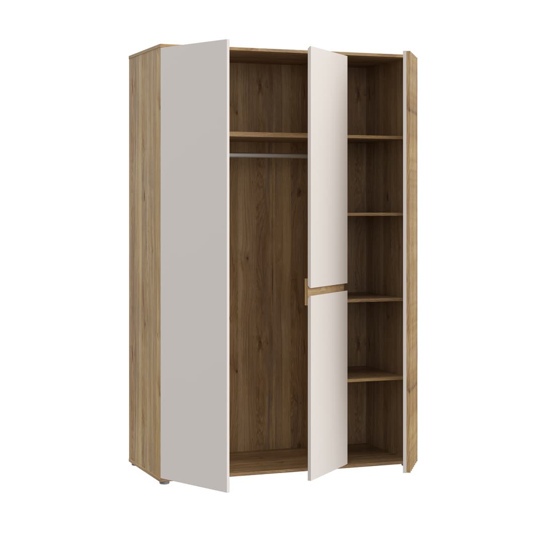 Eliston Hinged Door Wardrobe 129cm in Oak Mauvella, image 3