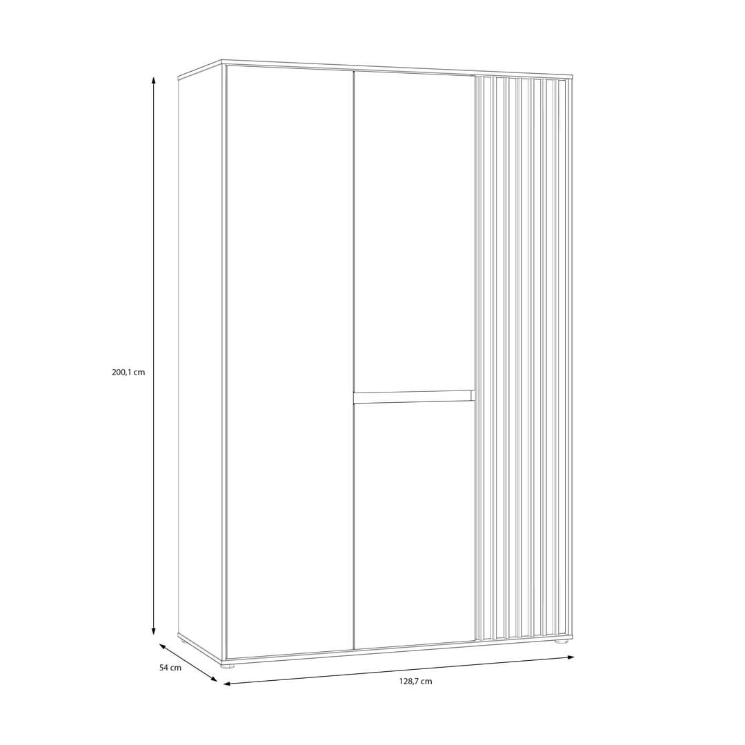 Eliston Hinged Door Wardrobe 129cm in Oak Mauvella, image 6