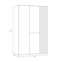 Eliston Hinged Door Wardrobe 129cm in Oak Mauvella, image 6