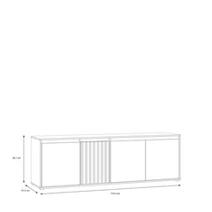 Eliston TV Cabinet 174cm in Oak Mauvella, image 6