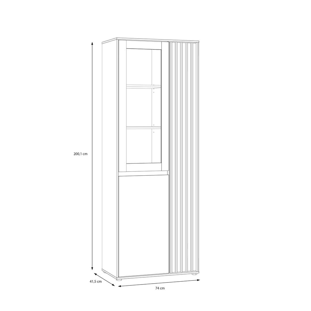 Eliston Tall Display Cabinet 74cm in Oak Mauvella, image 8