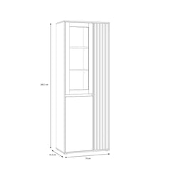 Eliston Tall Display Cabinet 74cm in Oak Mauvella, image 8