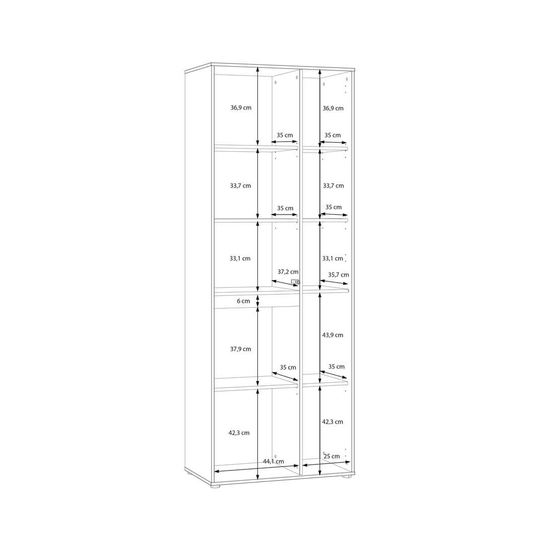 Eliston Tall Display Cabinet 74cm in Oak Mauvella, image 9