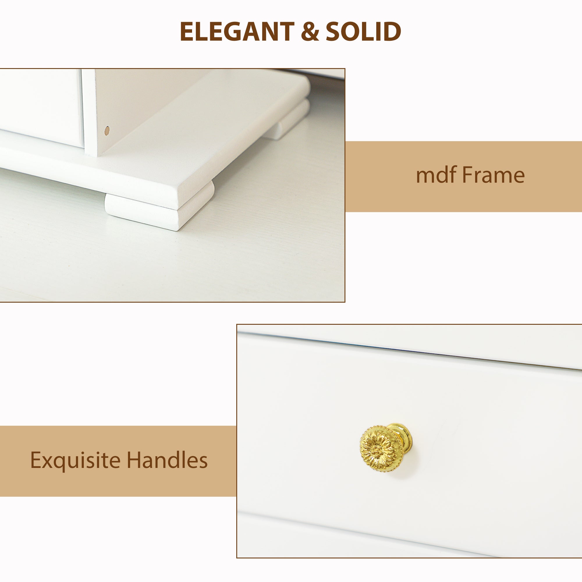 HOMCOM 4-Tier Jewellery Box with Mirror and 2 Drawers - White